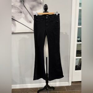 Hudson Natasha Side Seam Weave Embellished Women's Black Jeans